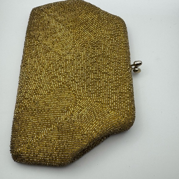 Two Vintage Seed Bead Gold And Silver Small Purse - Clutch Bags Handmade - Picture 6 of 11